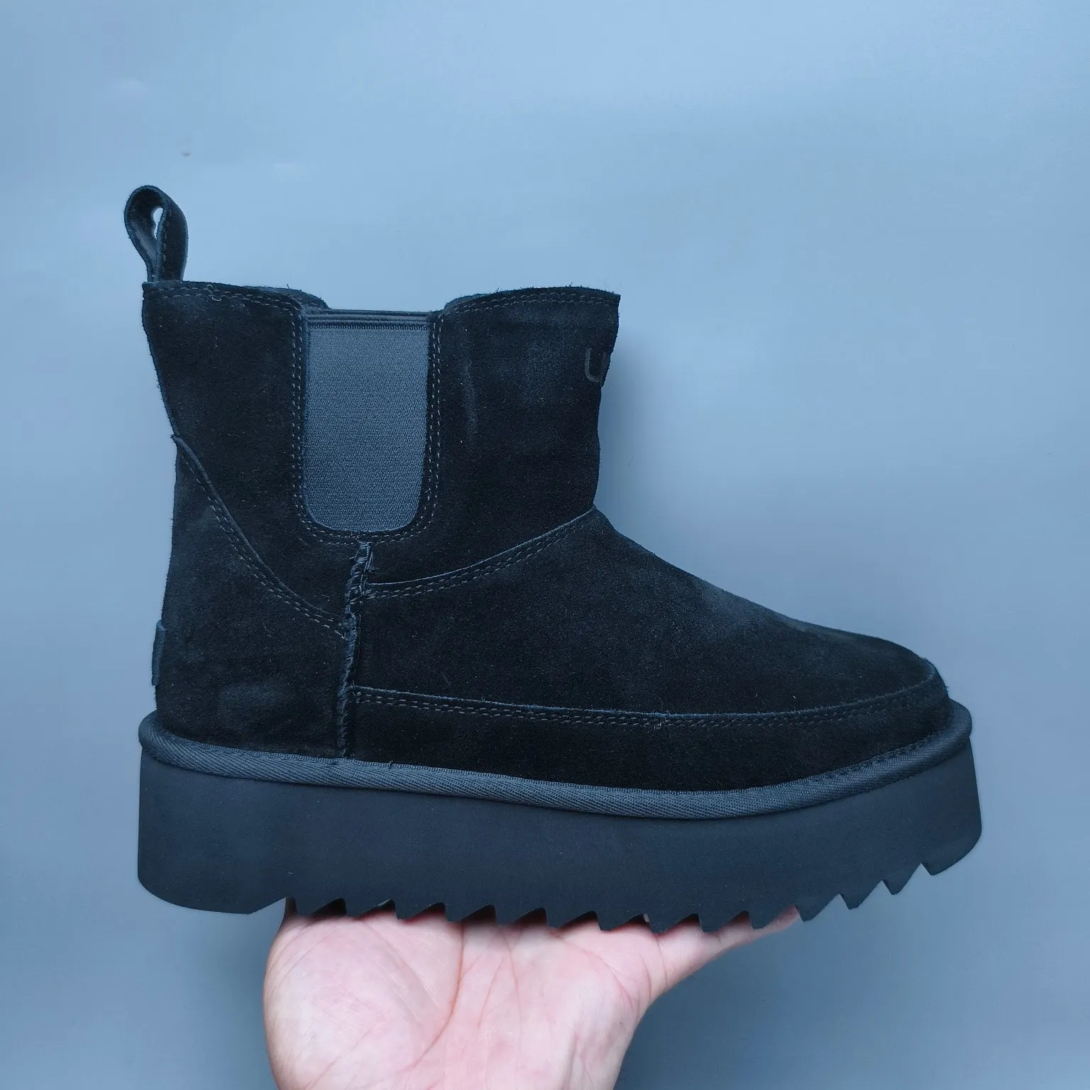 💰560 UGG sheepskin all-in-one snow boots 8051 thick-soled Chelsea casual shoes Color: maroon black antelope brown Matching size: 35-40